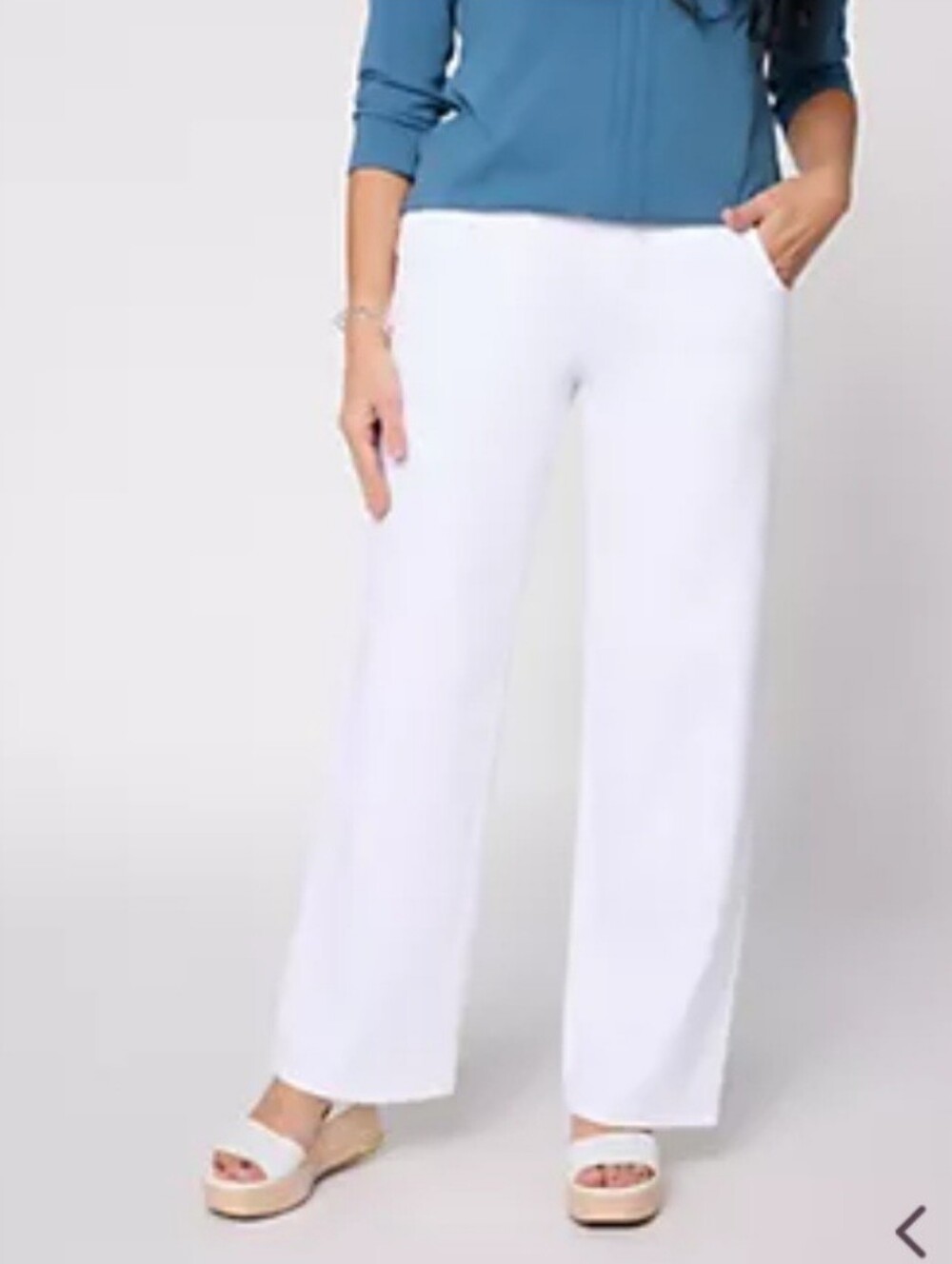 Comfy Knit Air Wide Leg Pants with Pockets XL White
